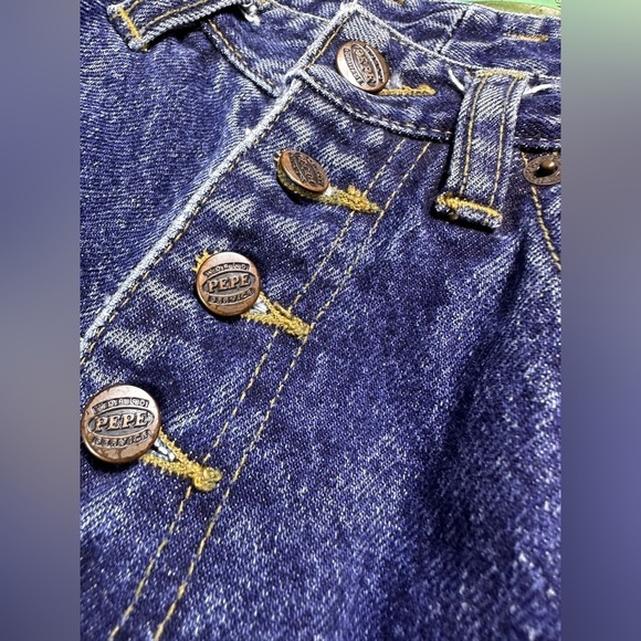Pepe Jeans 80s Vintage Button Fly Acid Washed High Rise Denim Jeans Size 29 - Picture 9 of 10